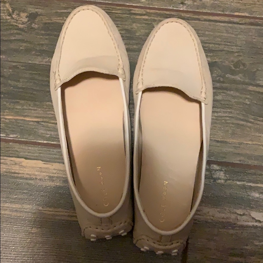 cream loafers, barely worn